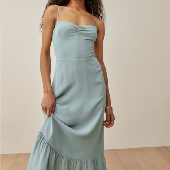 Reformation Emersyn Dress in Celadon *NEW* - Picture 2 of 6